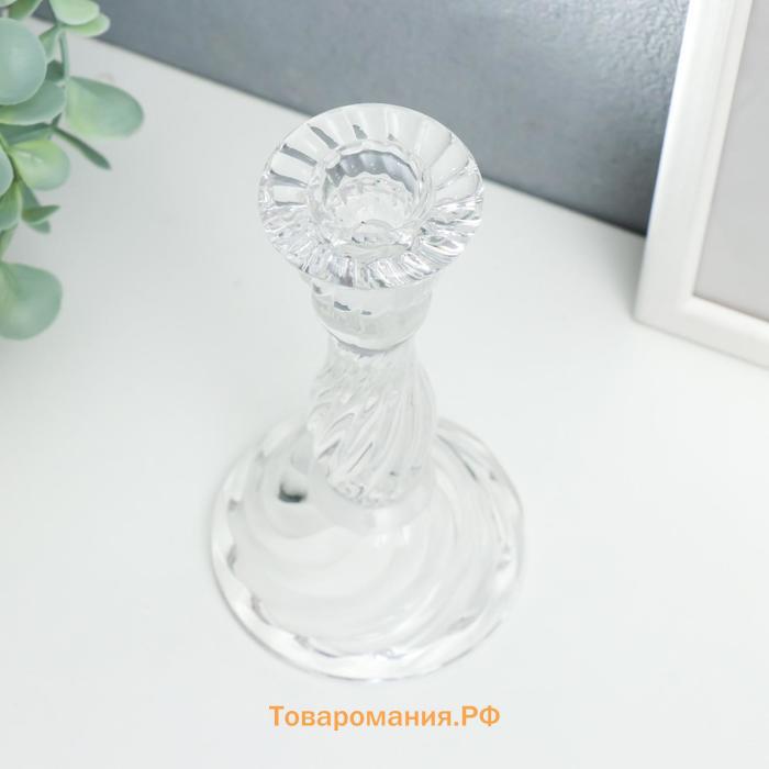 Подсвечник стекло на 1 свечу "Классика" прозрачный 16х8,5х8,5 см