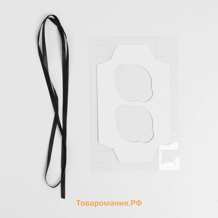 Коробка для капкейков, кондитерская упаковка с PVC крышкой, 2 ячейки, «23 февраля», 16 х 8 х 10 см