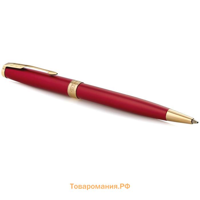 Ручка шариковая Parker Sonnet Core K539 Lacquer Intense Red GT М 1.0 мм, корпус из нержавеющей стали, чёрные чернила