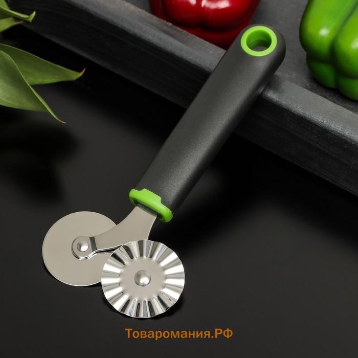 Нож для пиццы и теста двухсторонний  Lime, 17×7,5 см, цвет чёрный