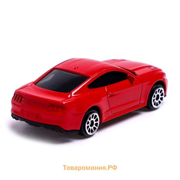 Машина металлическая FORD MUSTANG, 1:64, цвет красный