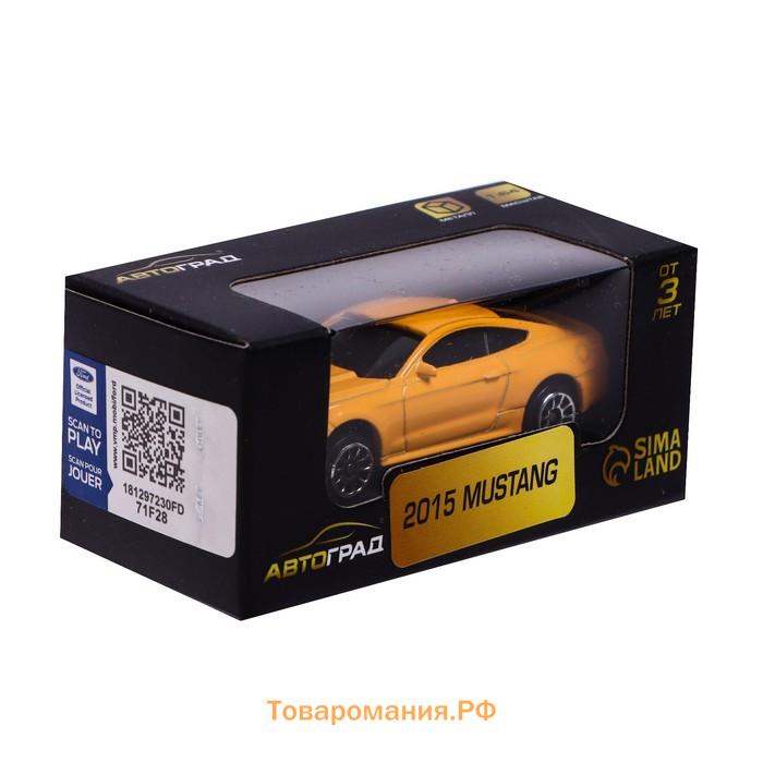 Машина металлическая FORD MUSTANG, 1:64, цвет жёлтый