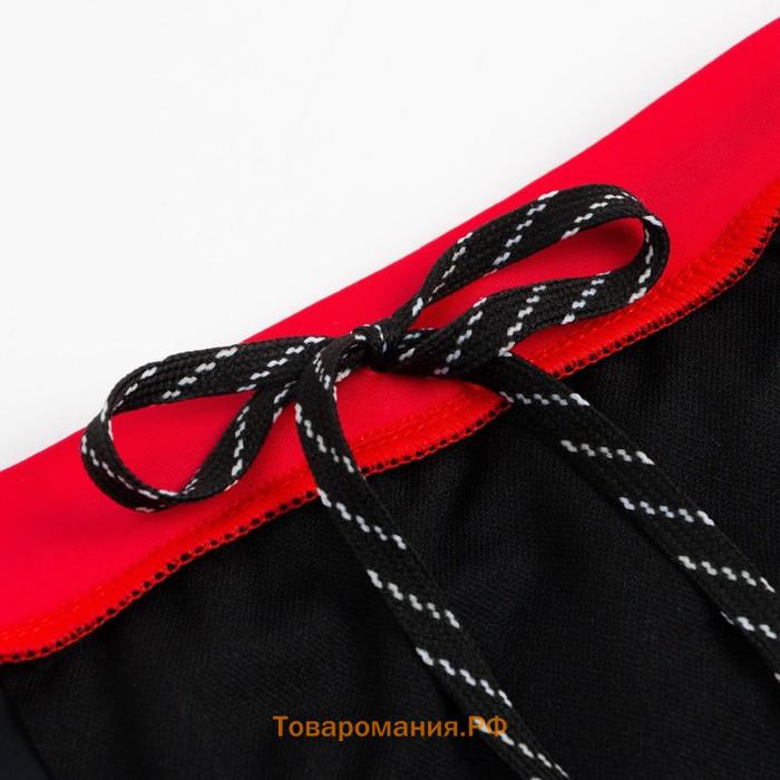 Плавки купальные для мальчика MINAKU, цвет чёрный/красный, рост 122-128