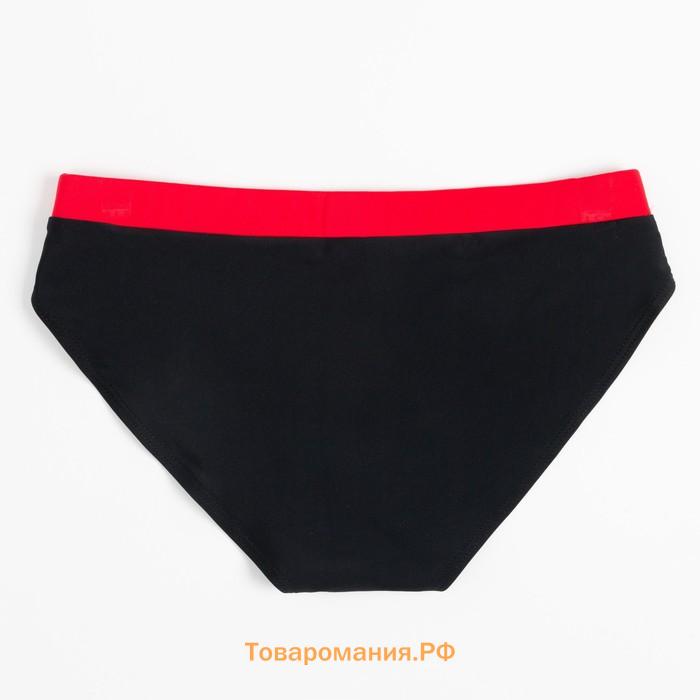 Плавки купальные для мальчика MINAKU, цвет чёрный/красный, рост 146-152