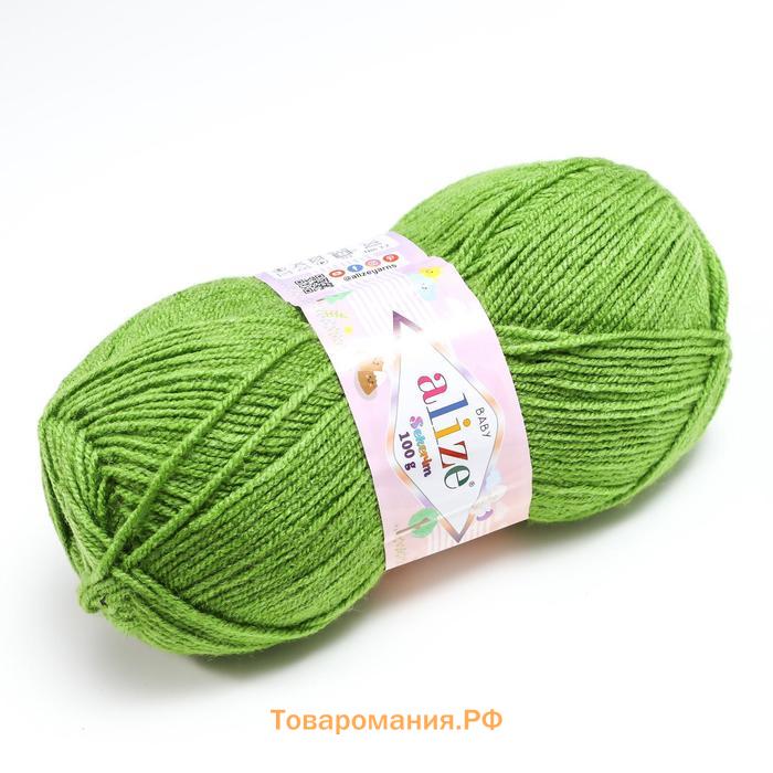 Пряжа для вязания спицами, крючком ALIZE, Sekerim Bebe, 100% акрил, 320 м/100 г, (210 зелёный)