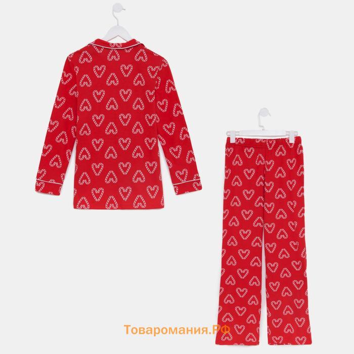 Пижама женская (рубашка и брюки) KAFTAN "Love" размер 52-54