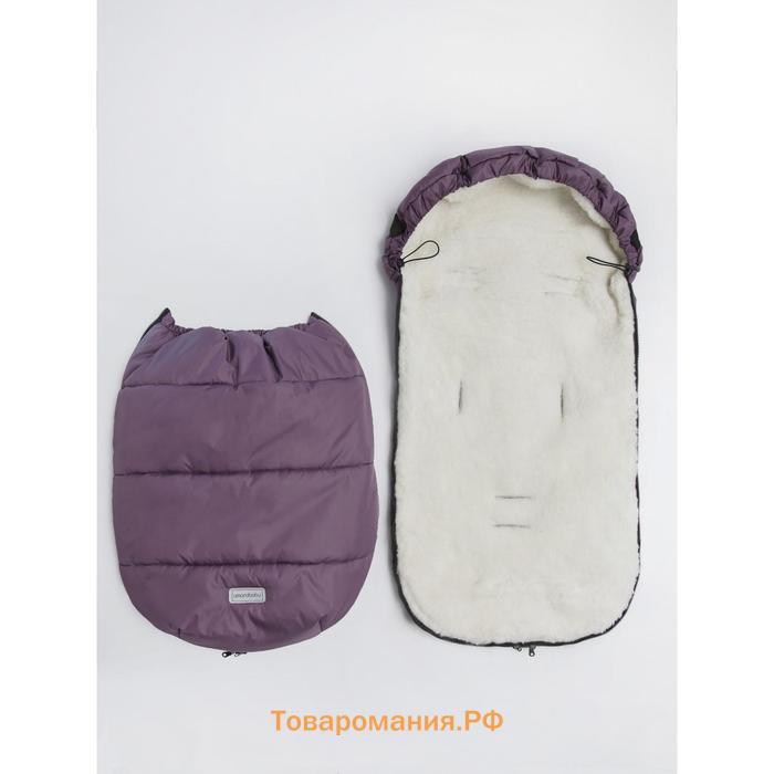 Конверт зимний меховой AmaroBaby Snowy Travel, цвет фиолетовый, 105 см