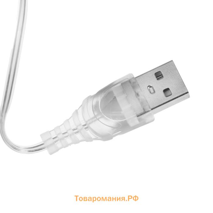 Фитосветильник светодиодный, 2 Вт, 5 В, в горшок, USB, мультиспектральный, 1 круг