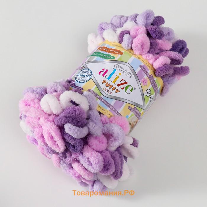 Плюшевая пряжа для вязания руками ALIZE, Puffy color, 100 % микрополиэстер, 9 м/100 г, (6305)