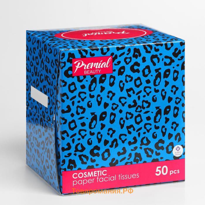 Салфетки «Premial» косметические 3-слойные в коробке Нон стоп, 50 шт.