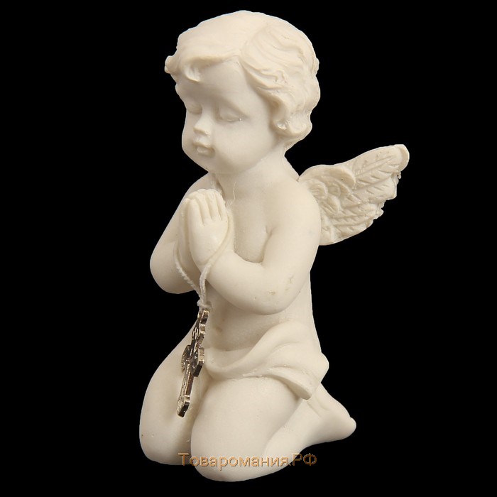 Сувенир полистоун "Ангелочек с крестиком" 6х3х2,8 см