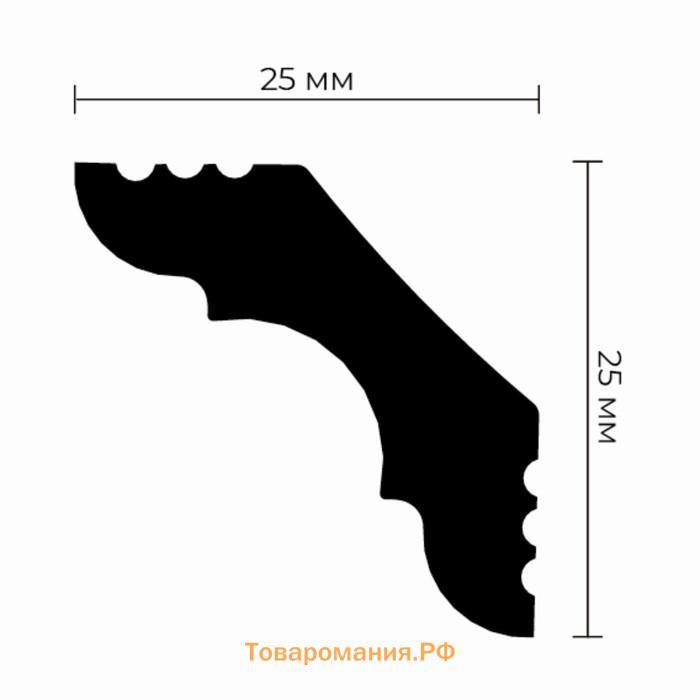 Плинтус потолочный K-30 25х25х2000мм