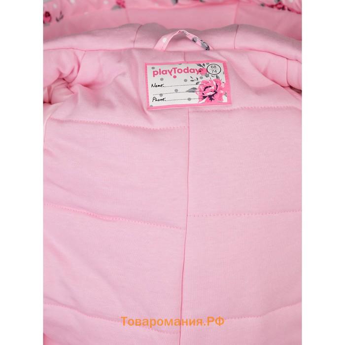 Комбинезон из мембранной ткани для девочки, рост 68-74 см, цвет розовый