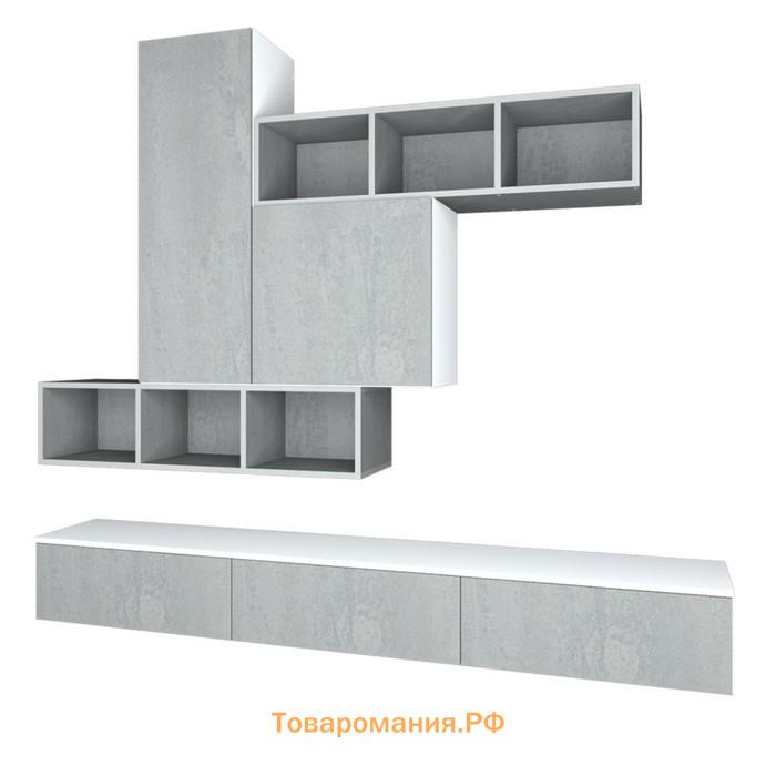 Гостиная подвесная Лойс, Белый/Бетон камень