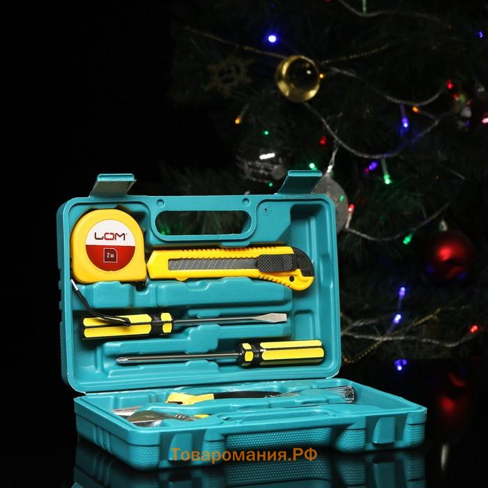 Набор инструментов в кейсе ЛОМ, в подарочной упаковке, 7 предметов