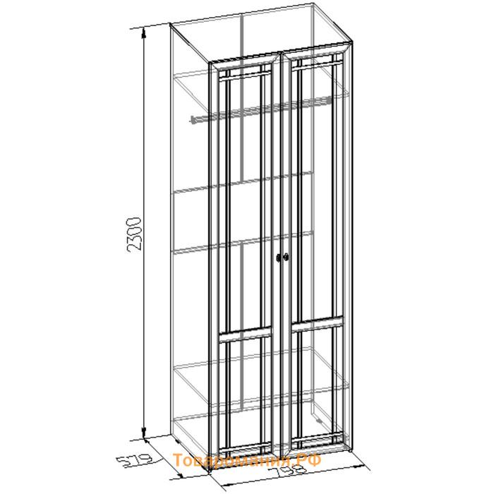 Шкаф для одежды Sherlock 62, 798 × 579 × 2300 мм, цвет ясень анкор светлый