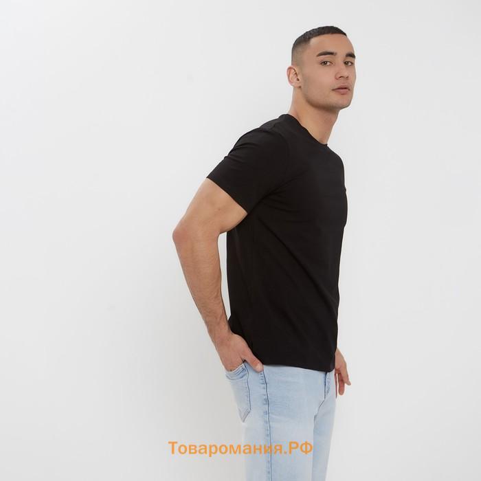 Футболка мужская MINAKU SLIM FIT: цвет чёрный, р-р 44