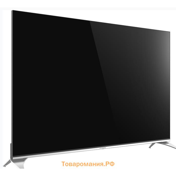 Телевизор QLED Hyundai H-LED55QBU7500, 55", 3840x2160, DVB-T/T2/C/S2, HDMI 3, USBх2, Smart TV, черный