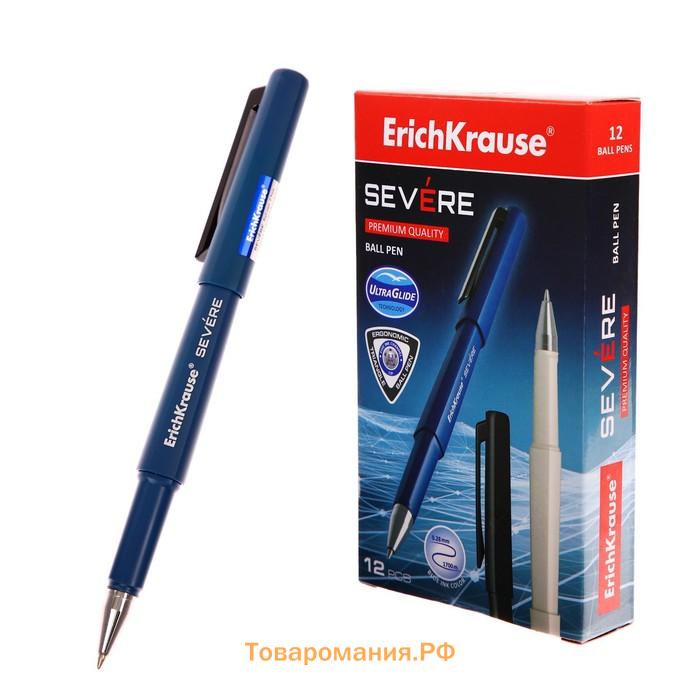 Ручка шариковая ErichKrause Severe, Ultra Glide Technology, узел 0,7 мм, чернила синие, корпус трехграный Soft-touch, супермягкое письмо