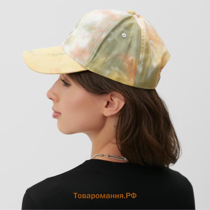 Кепка женская MINAKU "Tie-dye", цвет оранжевый, р-р 54-56