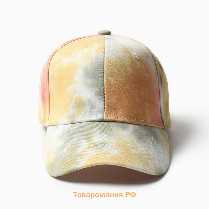 Кепка женская MINAKU "Tie-dye", цвет оранжевый, р-р 54-56