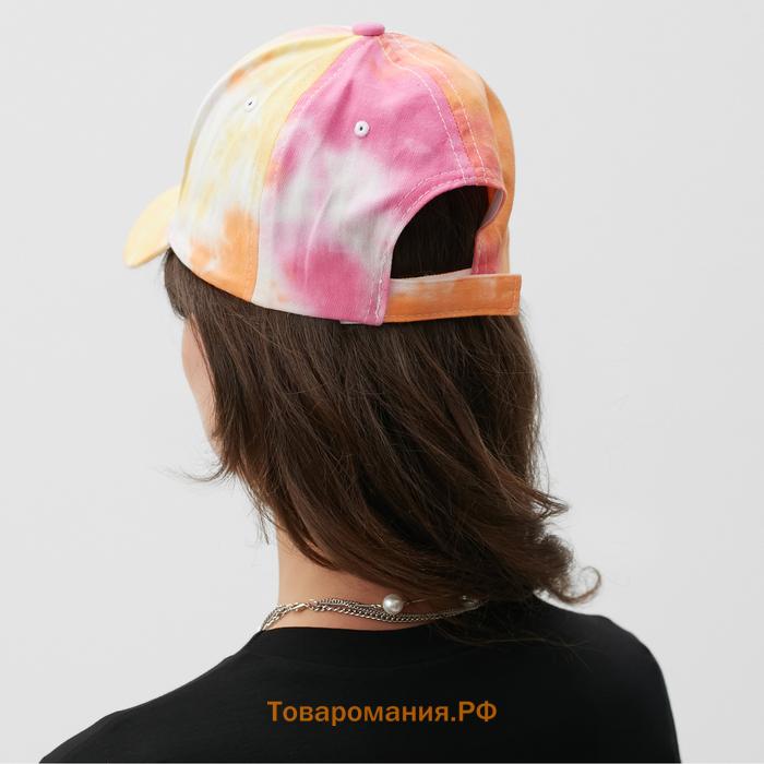 Кепка женская MINAKU "Tie-dye", цвет жёлтый, р-р 54-56