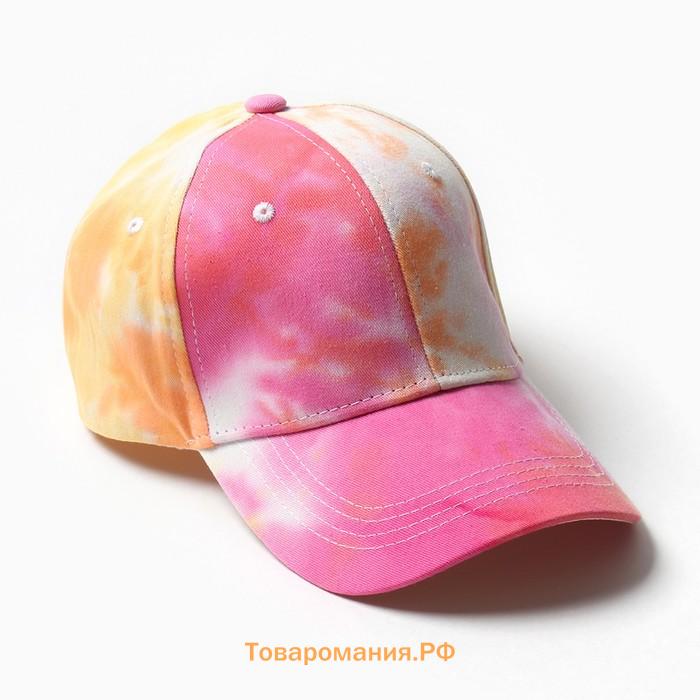 Кепка женская MINAKU "Tie-dye", цвет жёлтый, р-р 54-56