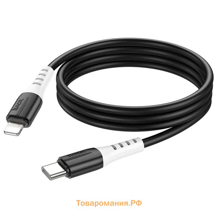 Кабель Hoco X82, Type-C - Lightning, 3 А, 1 м, оплётка силикон, чёрный