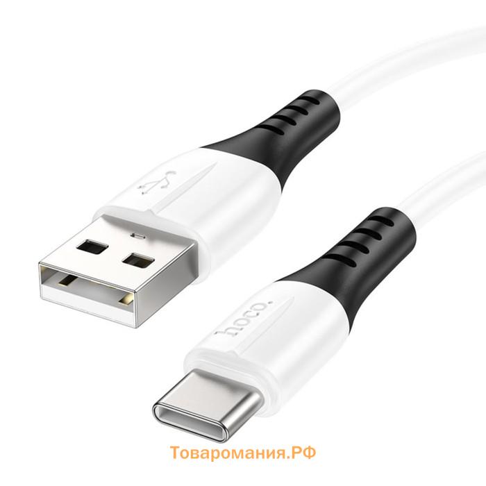 Кабель Hoco X82, Type-C - USB, 3 А, 1 м, оплётка силикон, белый