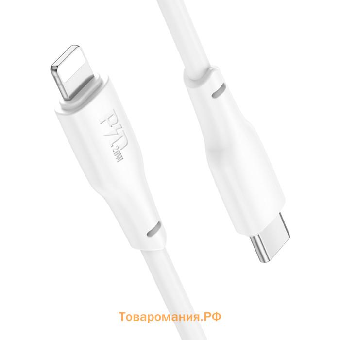 Кабель Hoco X93, Type-C - Lightning, 1 м, быстрая зарядка, передача данных, TPE, белый