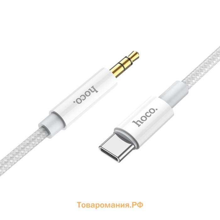 Кабель Hoco UPA19, Jack 3.5 мм (m) - Type-C, 1 м, нейлон, серебристый