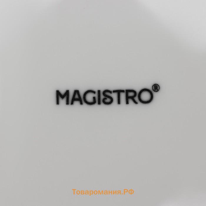 Тарелки Magistro Basic bistro, d=22 см, набор 6 шт, фарфор, белые