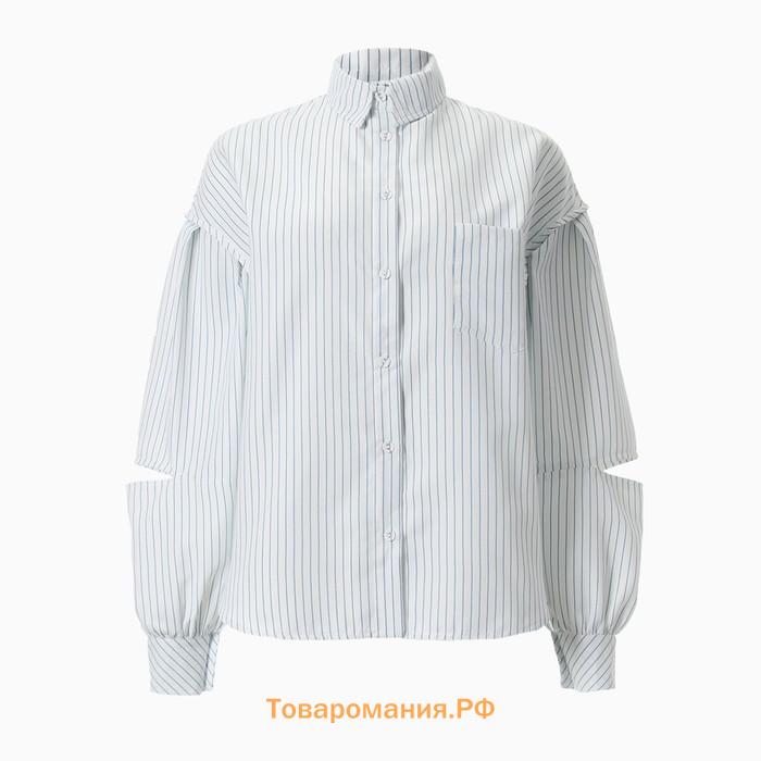 Блузка женская в полоску MINAKU: Casual collection цвет белый, р-р 48