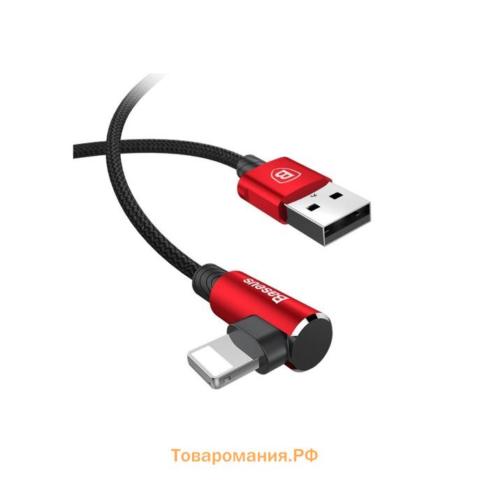 Кабель Baseus, MVP Elbow Type, Lightning - USB, 2 А, 1 м, угловой, красный