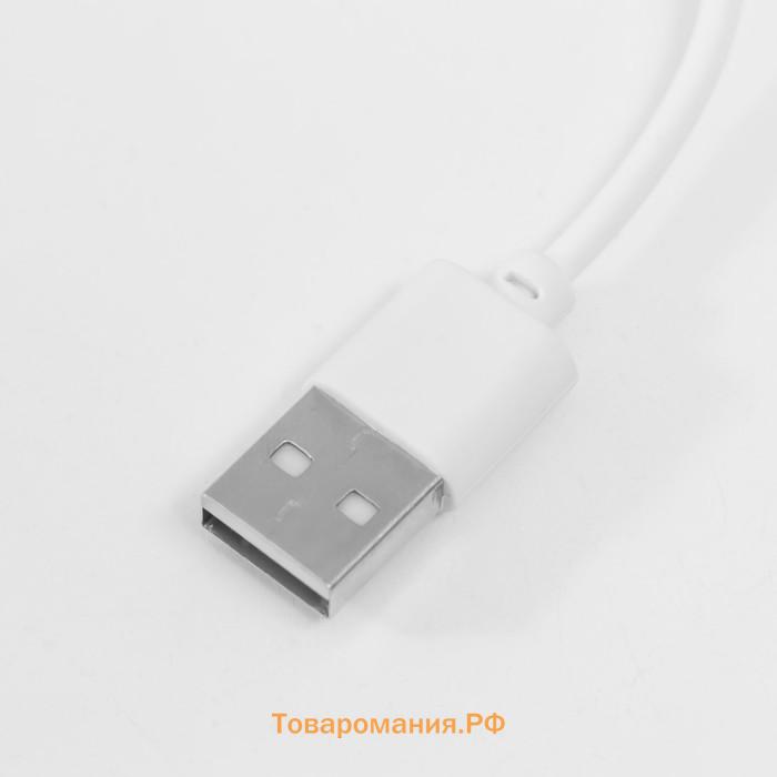 Сувенир стекло подсветка "Шар созвездий" d=6 см подставка дерево, USB 6,5х6,5х7,5 см