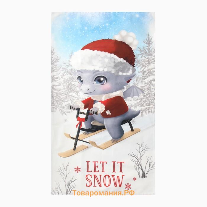 Полотенце новогоднее "" Let it snow 40х73 см, 100% хл, саржа 190 г/м2