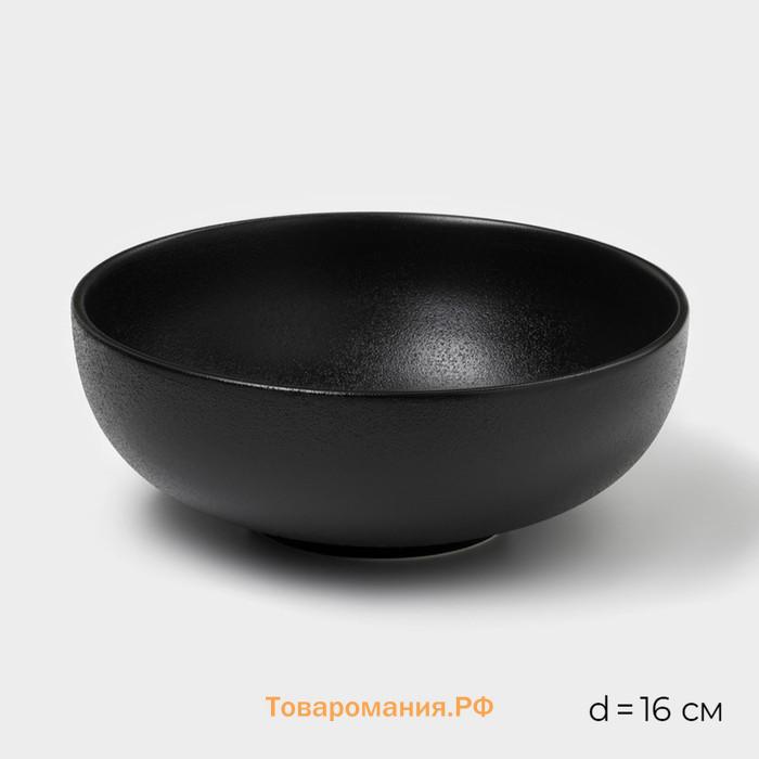 Салатинки Magistro Carbon, 250/650/1,2 л, d=11/16/19,5 см, набор 3 шт, керамика, чёрные