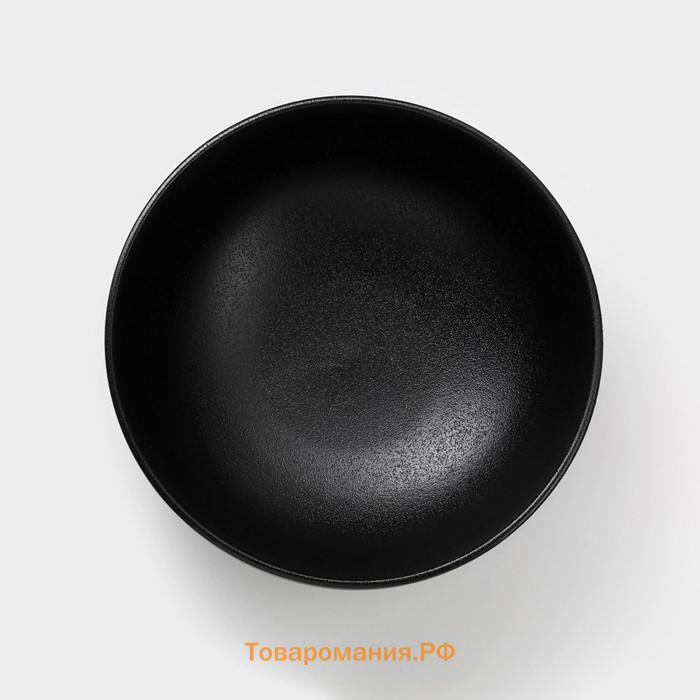 Салатинки Magistro Carbon, 250/650/1,2 л, d=11/16/19,5 см, набор 3 шт, керамика, чёрные