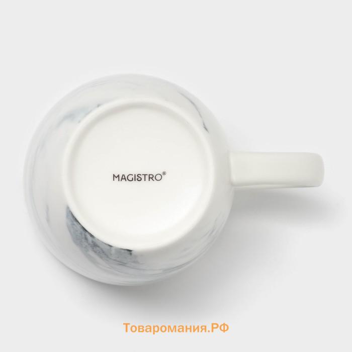 Набор кружек Magistro Real Marble, 400 мл, 2 шт, фарфор, белый