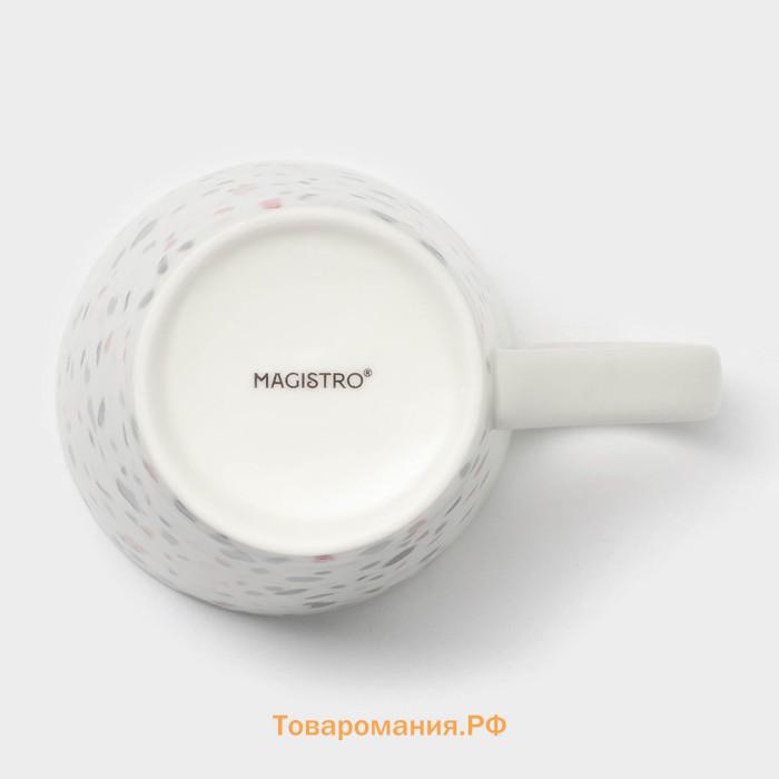 Набор кружек Magistro Terazzo, 350 мл, 2 шт, фарфор, белый