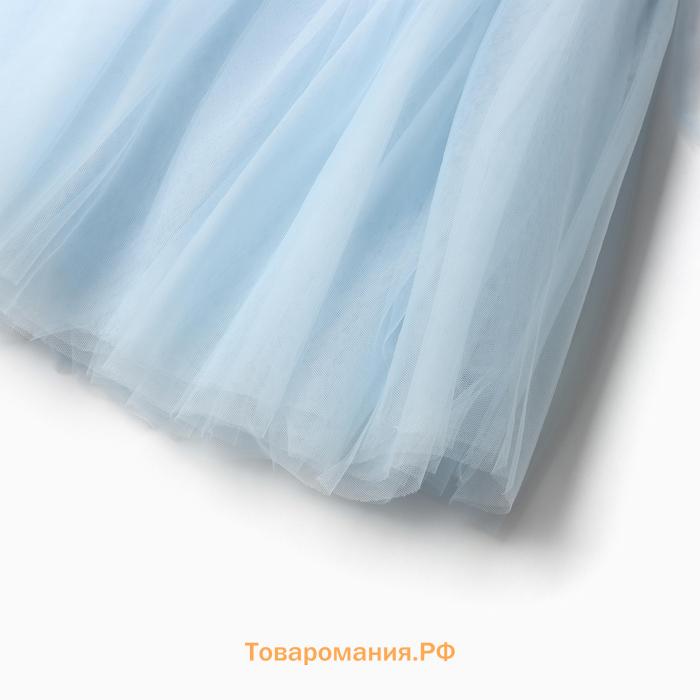 Платье нарядное детское MINAKU: PartyDress, цвет голубой, рост 122 см