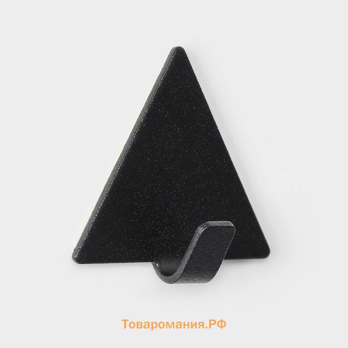 Крючки самоклеящиеся SAVANNA Black Loft, 4 шт, металл, грань 4 см, 4×3,9×1,5 см, чёрные