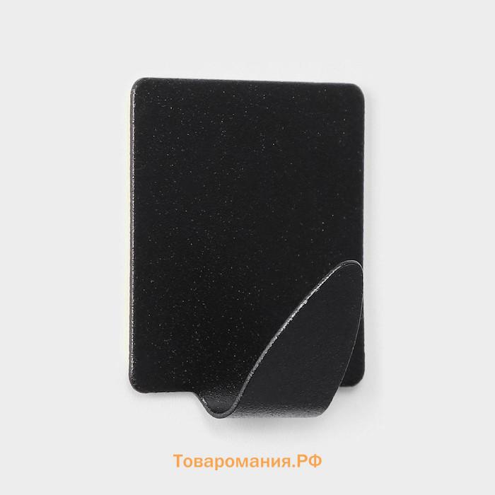 Крючки самоклеящиеся SAVANNA Black Loft, 6 шт, металл, 3,5×3,8×1,8 см, чёрные