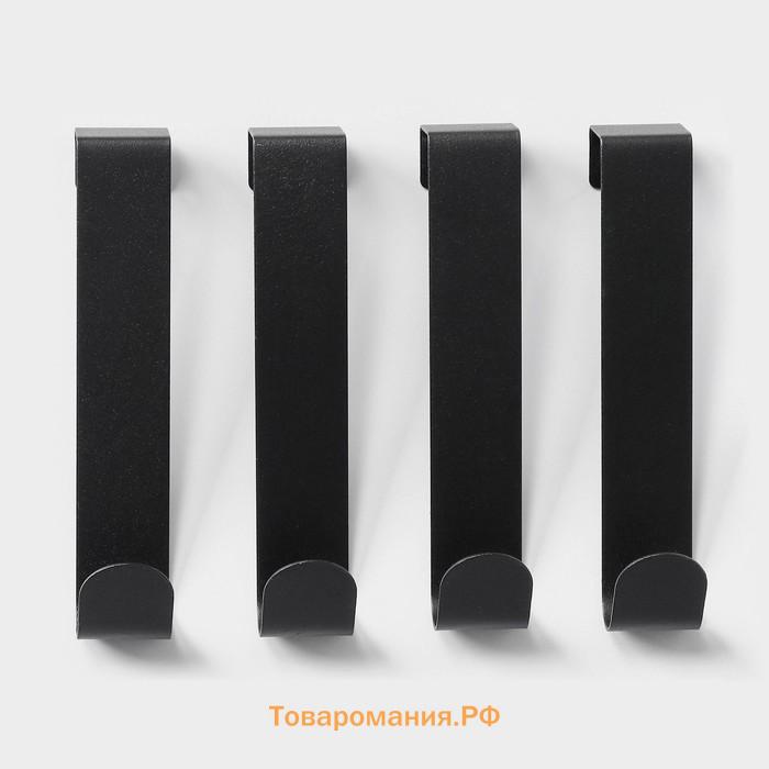 Крючки надверные SAVANNA Black Loft, 4 шт, металл, 3×12×2,2, цвет чёрный