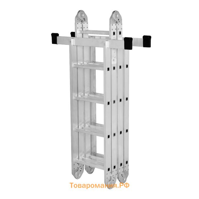Лестница-трансформер ТУНДРА, алюминиевая, 4х5х5х4 ступени