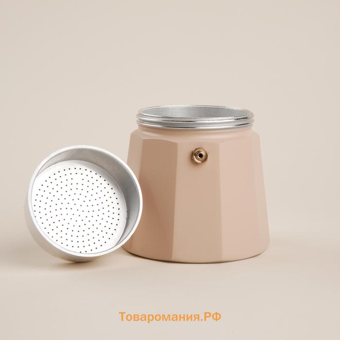 Кофеварка гейзерная SL Home «Ферамо», 300 мл, 11×15,5×20 см, цвет бежевый