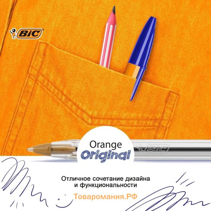 Набор ручек шариковых 8 штук BIC "Orange Fine", синие, тонкое письмо, оранжевый корпус