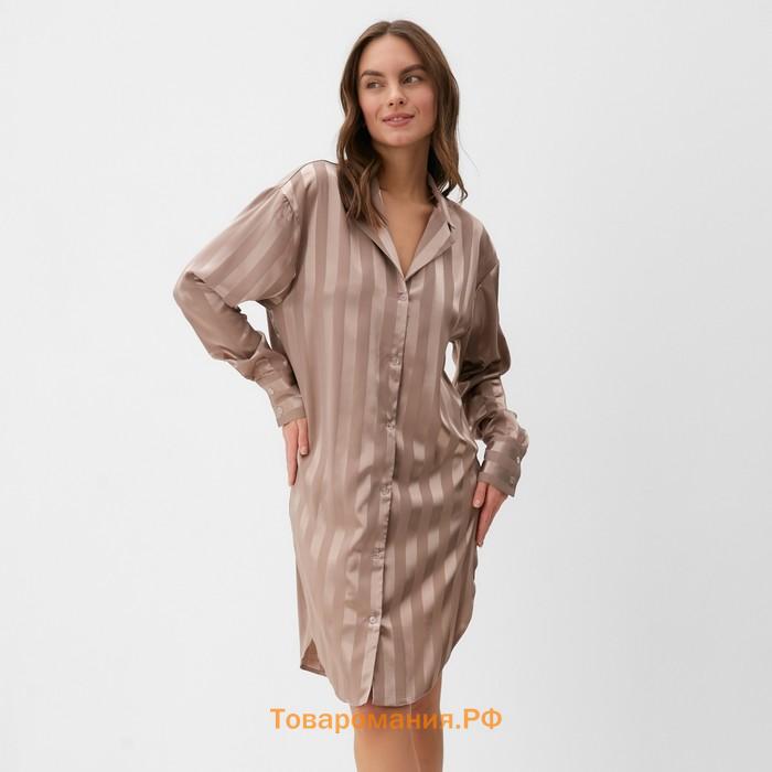 Сорочка женская KAFTAN Silk "Полоса" размер 40-42, пудровый