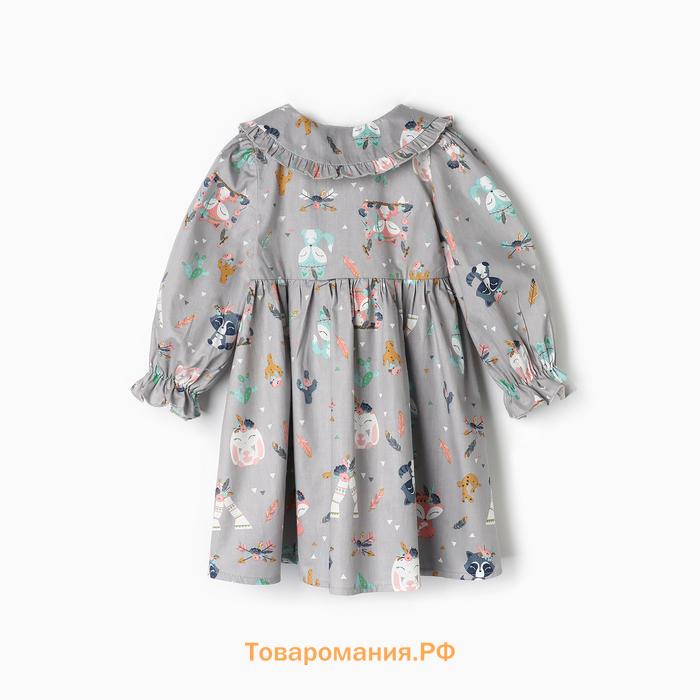 Платье детское с воротником KAFTAN "Зверята" р.30 (98-104 см)