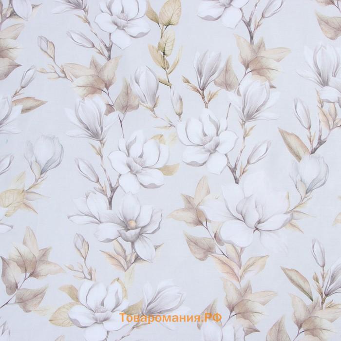 Постельное бельё  1,5 сп Beige flowers, 143х215 см, 150х214 см, 50х70 см -2 шт, мако-сатин 114г/м2